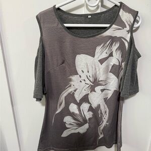 Floral Gray Women's Top